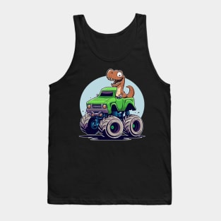 Dinosaur Monster Truck Tank Top